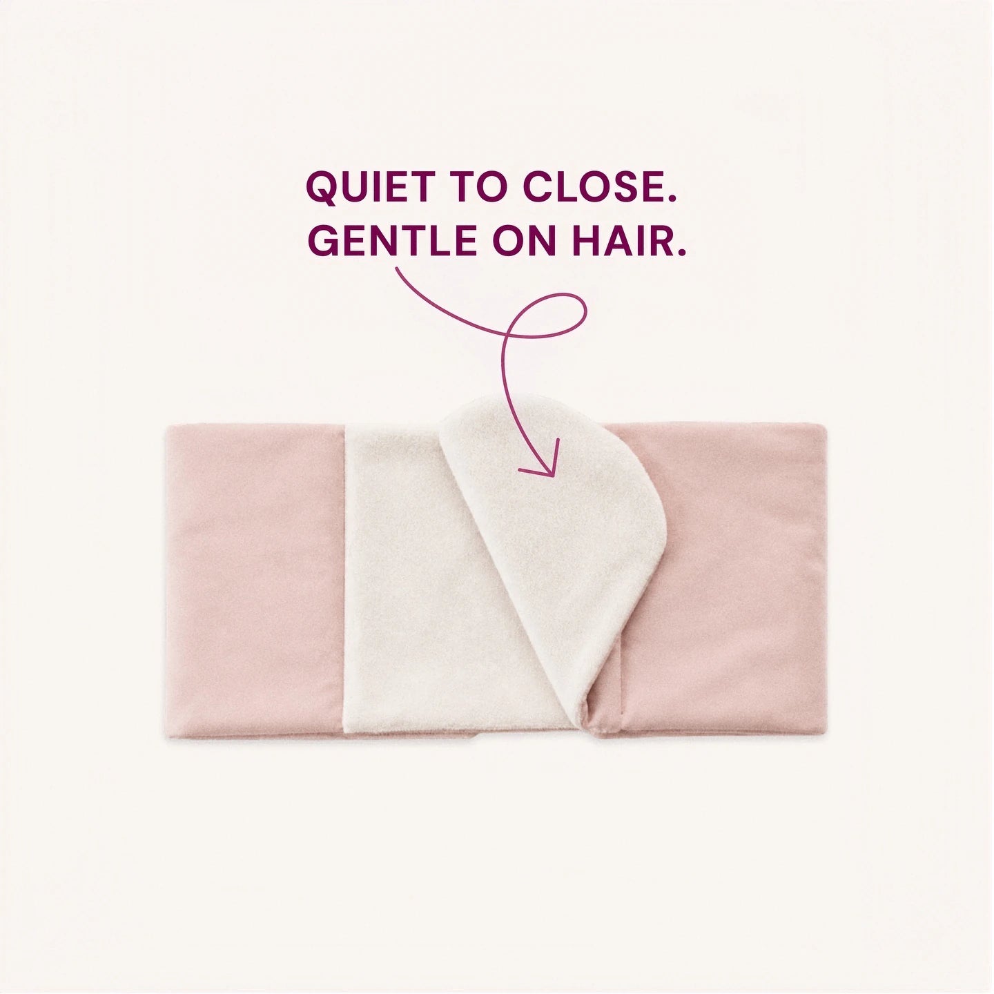Mellooa Blush Pink weighted sleep mask shown open with the smooth side facing outward