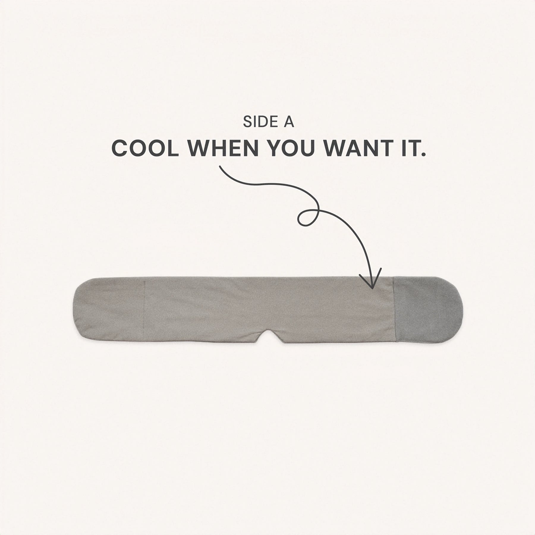 Mellooa Warm Gray weighted sleep mask, smooth side in a studio flat lay